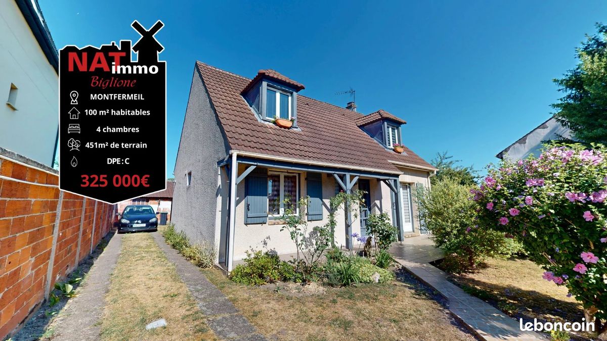 Maison 5 pièces 100 m² · à Montfermeil · 100 m² · 325 000 €