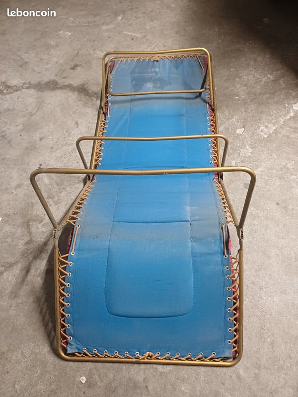 Lit vintage de camping pliable Lafuma (image 3)