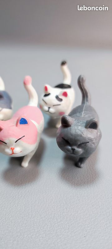 5 figurines chats kawaii | Cadeau déco mignon et coloré (image 6)