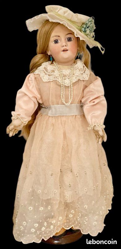 Poupée Ancienne En Porcelaine Heinrich Handwerck – 60 Cm, Fille, état Très Bon