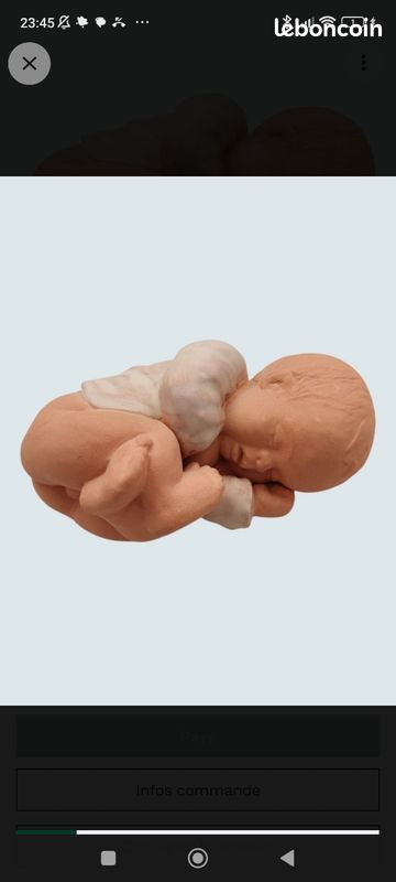Statuette bébé nouveau-né faite main Edit Risberg (image 1)