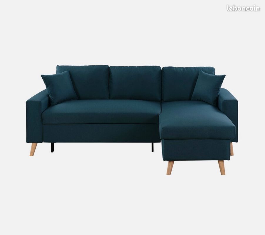 Canapé d’angle bleu réversible bleu Colorado Maison & Styles (image 10)