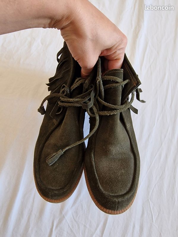 Bottines en cuir kaki Creeks (image 3)