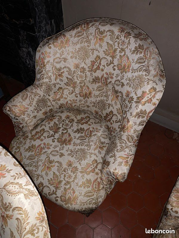 Méridienne et ses deux fauteuils vintage (image 3)