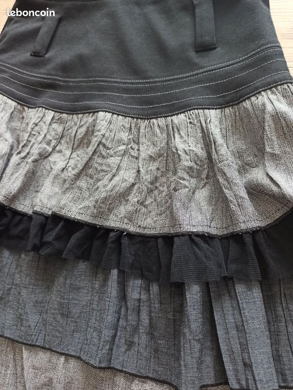 Jupe Talbots Grise Doublée à Volants – Taille 12 – Neuf Avec étiquette – Marzotto