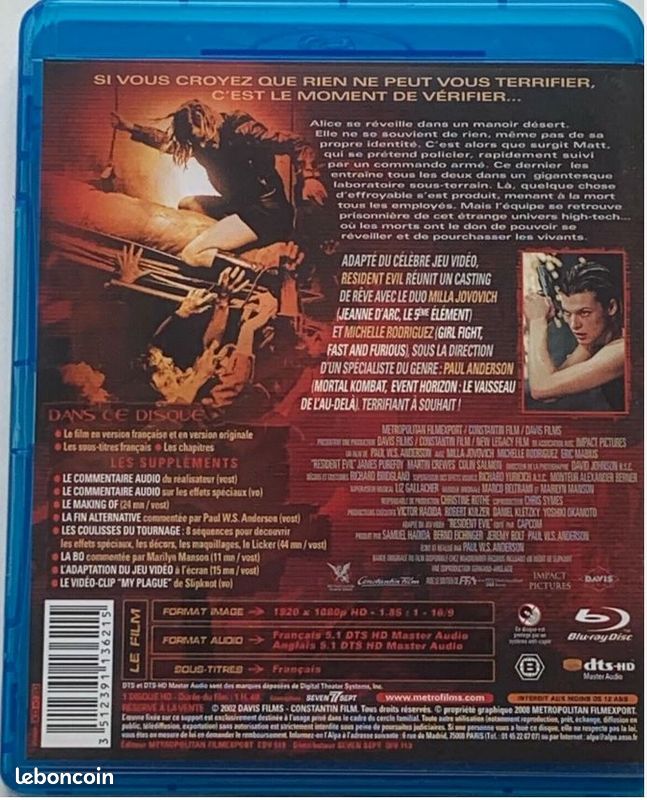 Resident Evil (blu-ray) Milla Jovovich (image 2)