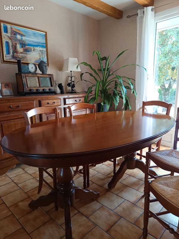 Ensemble table menuisier + 6 chaises (image 1)