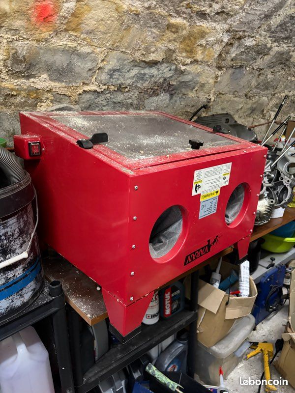 Cabine sablage 90L avec sable et verre (image 1)