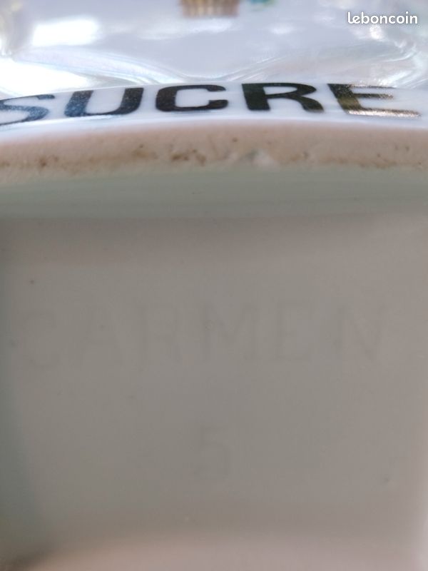 Pot à sucre ancien en céramique (image 8)