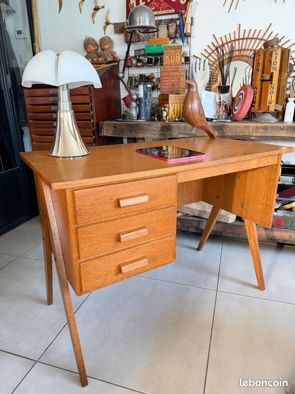 Meuble enfilade vitrine pied compas vintage