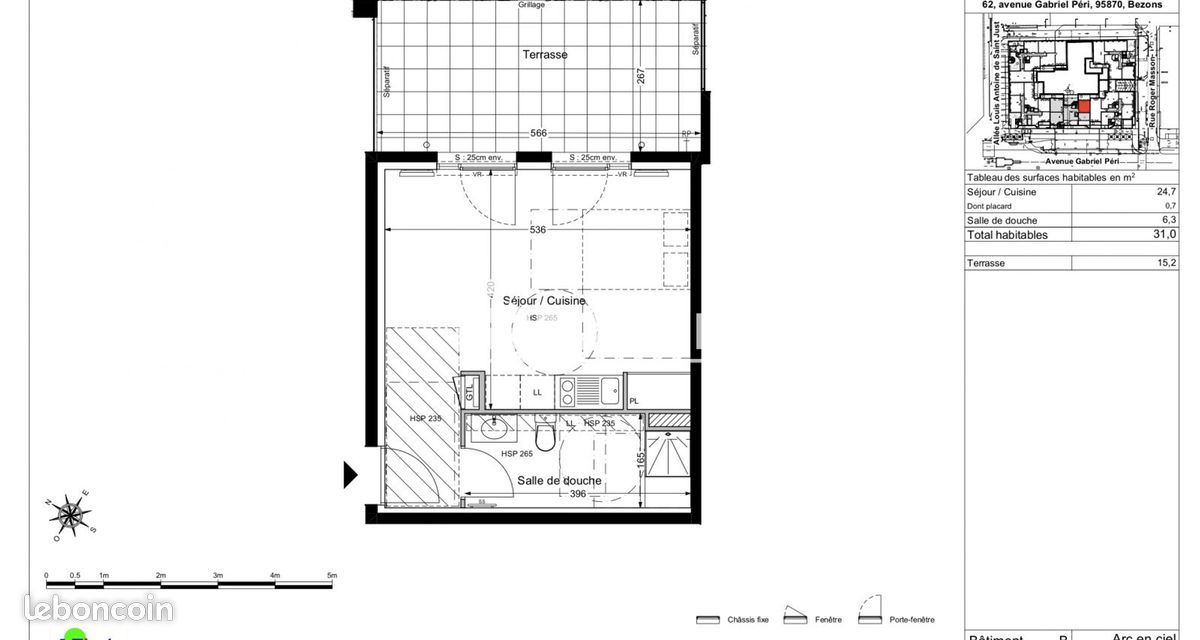 Appartement 1 pièce 31 m² · à Bezons · 31 m² · 717 €/mois