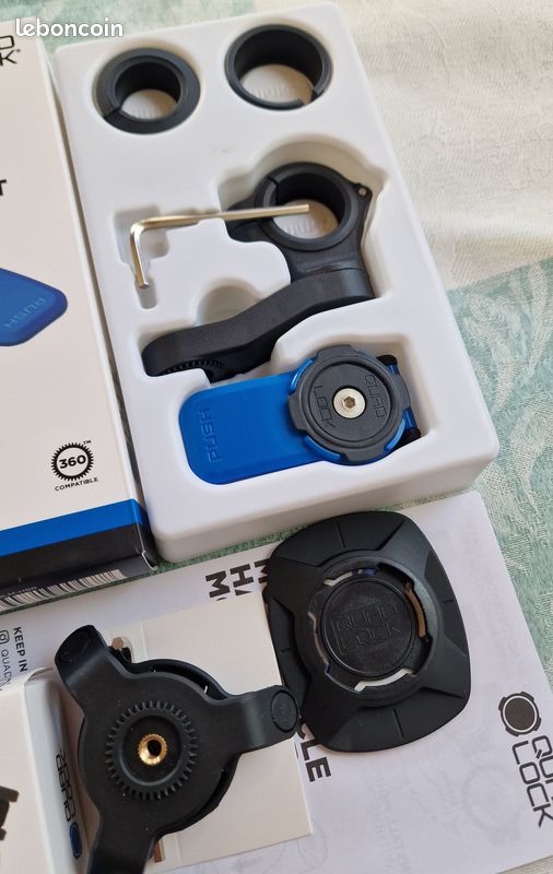 Kit Support Quad Lock Pour Moto – Système Anti-vibration + Adaptateur Universel – Neuf