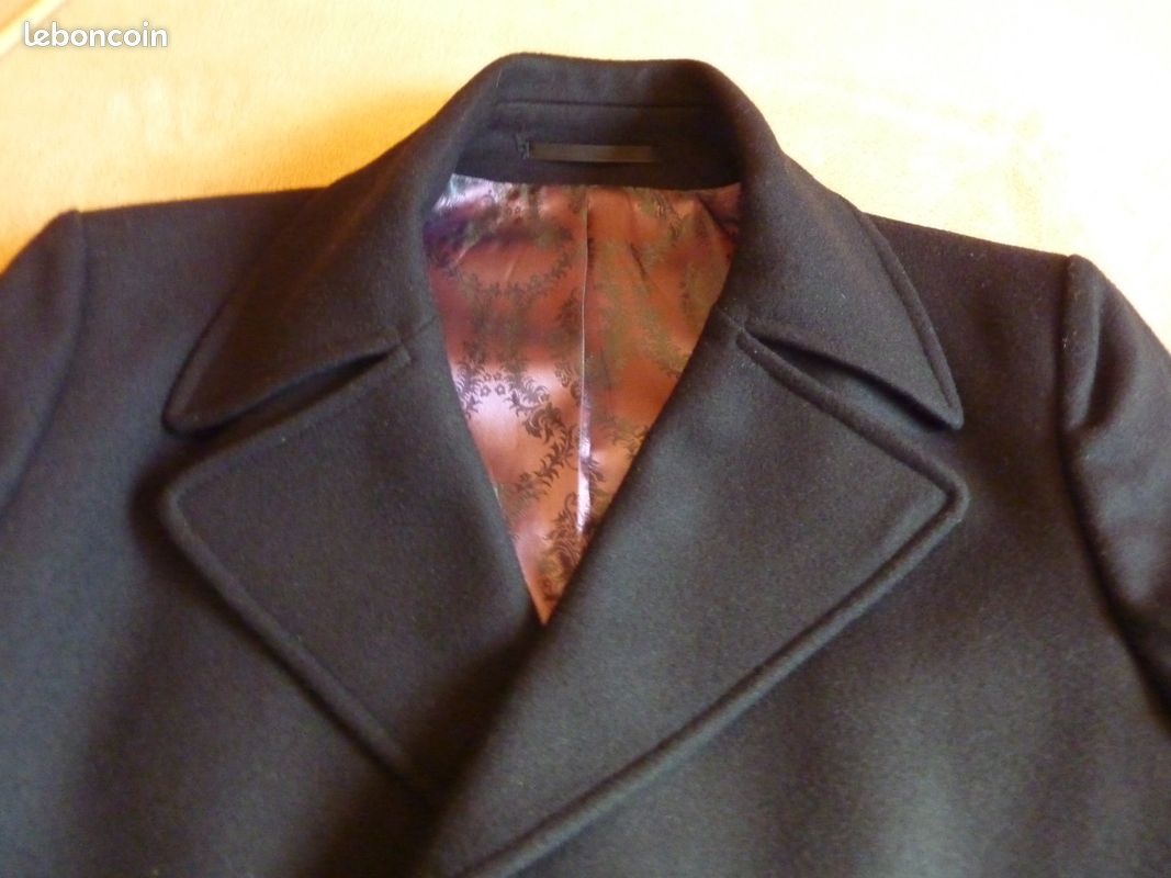 Manteau noir homme, laine et cachemire, état neuf de chez Burton (image 2)