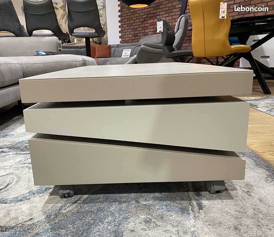 Table basse de luxe en céramique avec plateau relevable design haut de gamme qualité garantie (image 2)