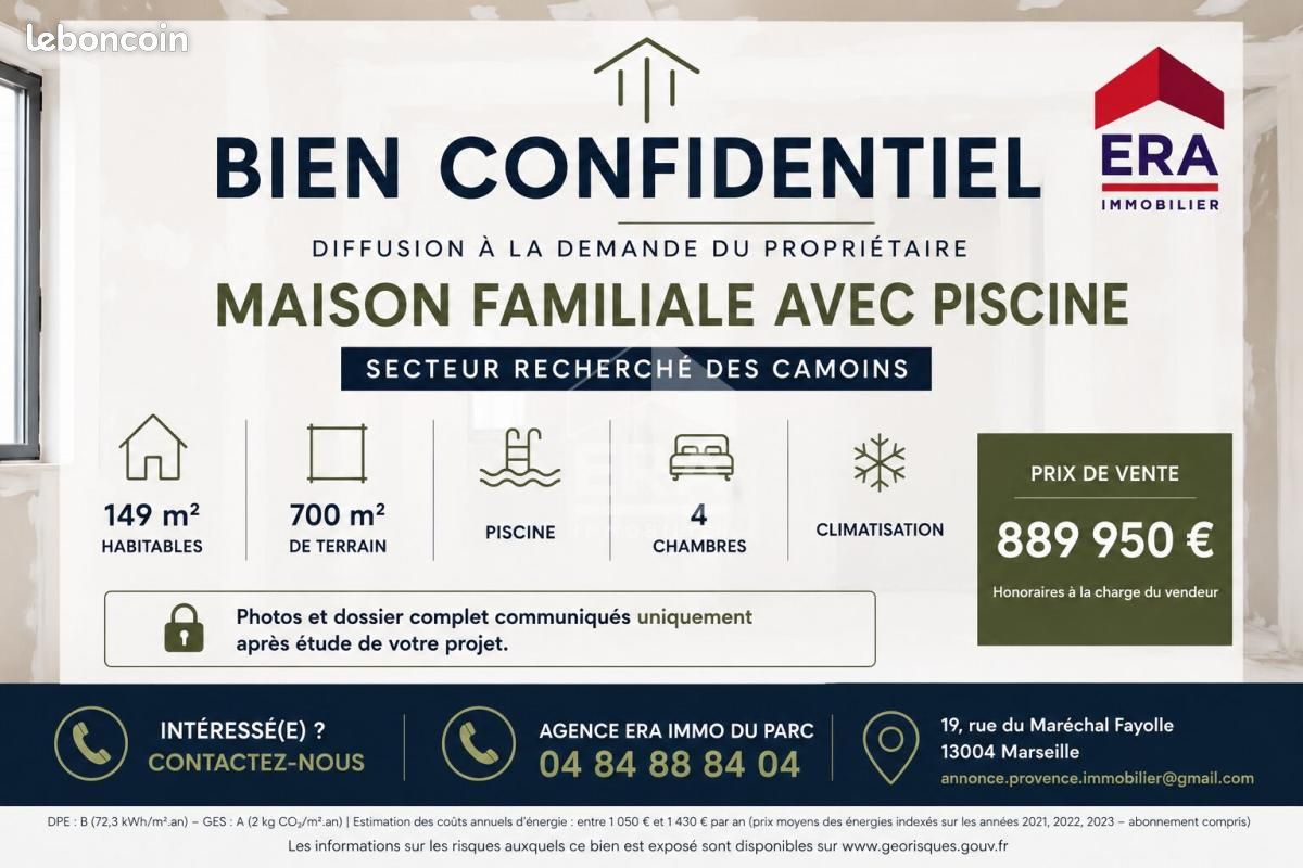 Maison 5 pièces 150 m² · à Marseille · 150 m² · 889 950 €
