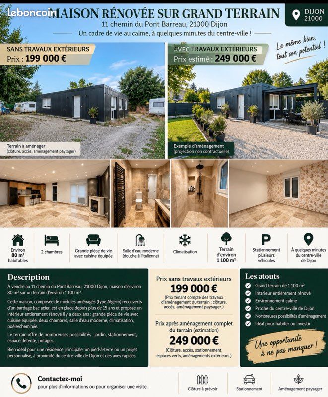 Maison 3 pièces 80 m² · à Dijon · 80 m² · 199 000 €