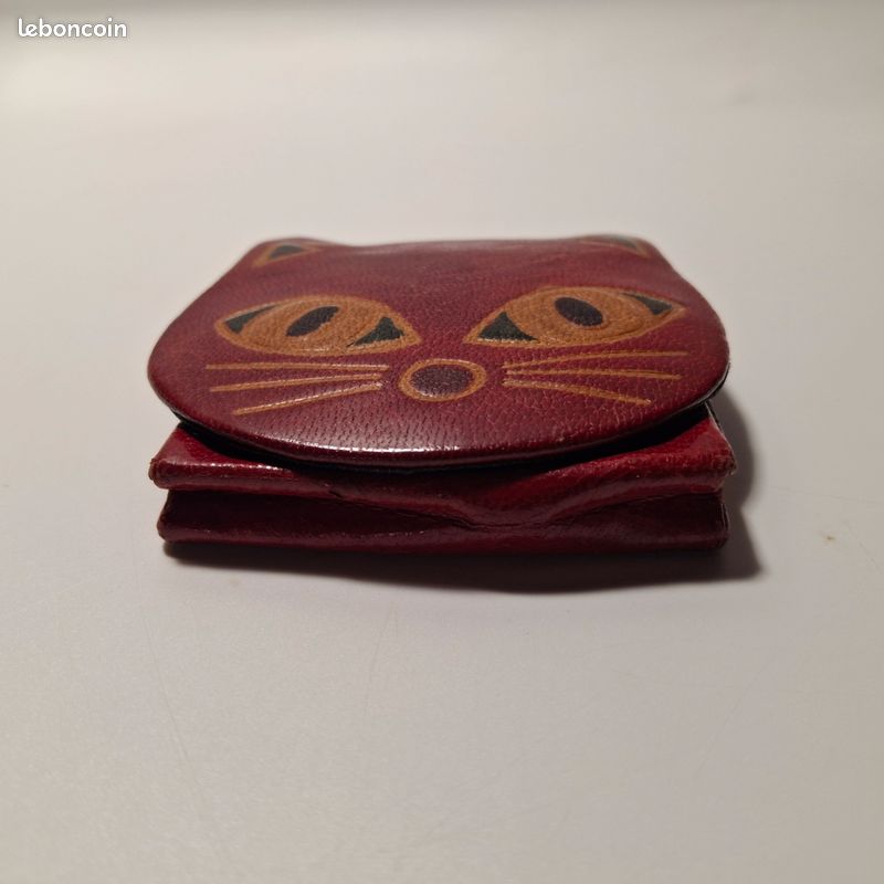 Porte-monnaie En Forme De Cœur En Cuir PU Style Coréen Vintage - 12x11 Cm - Rouge - Pour Femme