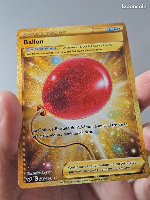 gold air balloon pokemon card Pokémon Air Balloon 213/202 Sword and Shield base set – DNAcardshop main image 0