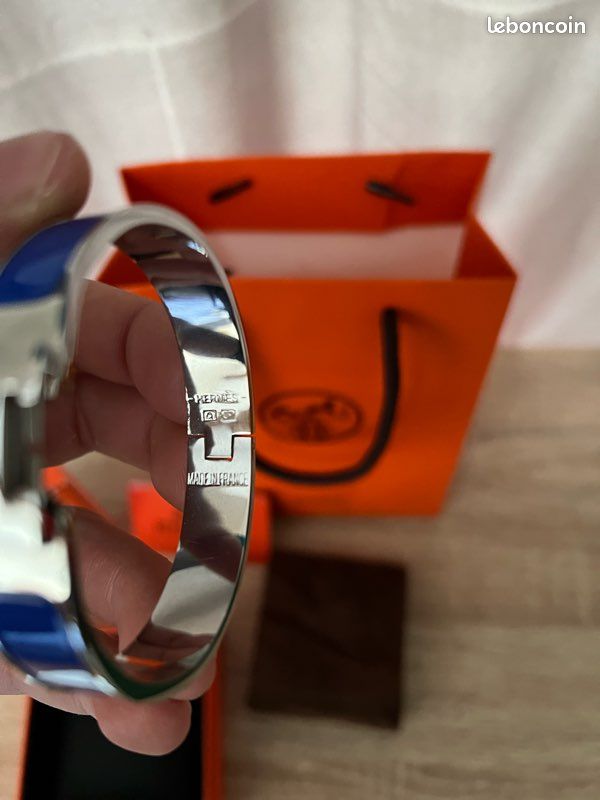 Bracelet clic H HM bleu en argent (image 3)