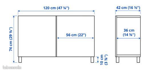 BESTÅ Blanc - Meuble Rangement avec Portes (image 5)