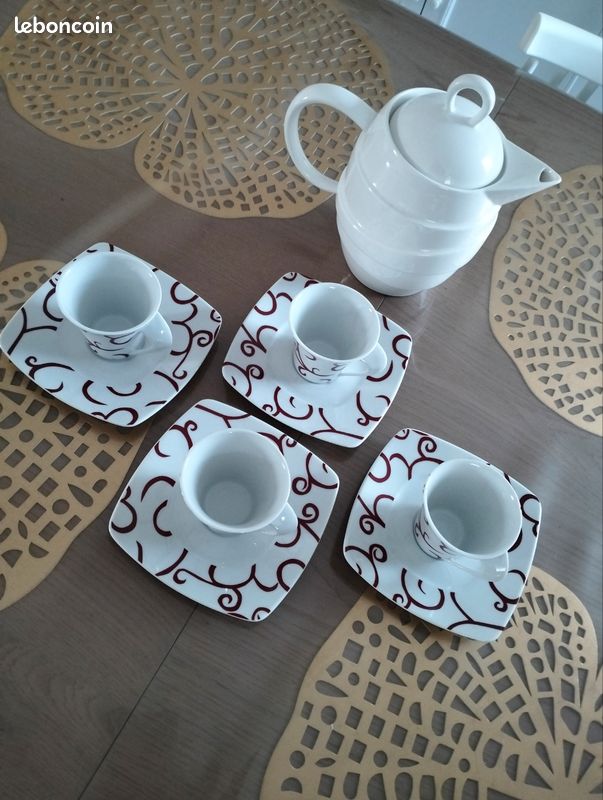 Lot De 4 Théières En Céramique Bleue - Service à Thé Vintage - Déco Cuisine
