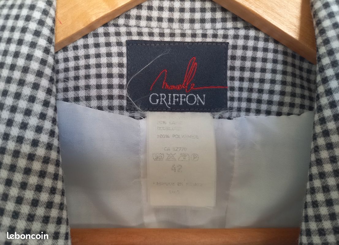 Jupe Grise Style Tweed Léger - Taille 46, Marque Marcel Griffon, Occasion En Parfait état