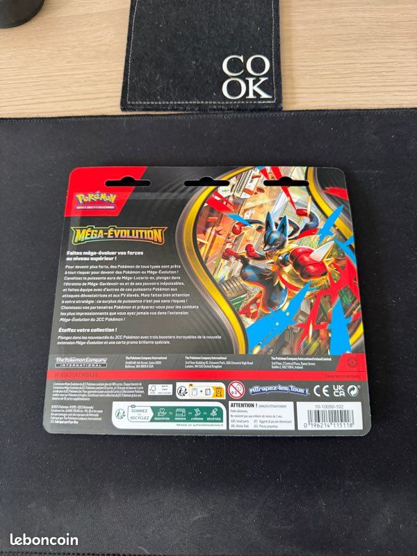 Pokemon Tripack ME01 Mega-Évolution Akwakwak Sous Blister FR Pokemon Tripack ME01 Mega-Évolution Akwakwak Sous Blister FR