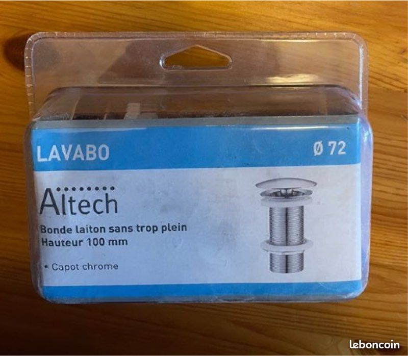 Bonde lavabo Altech chromé H100 mm (image 1)