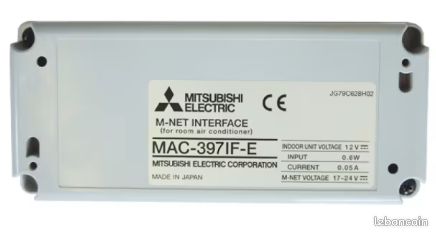Interface télécommanded clim M-NET pour pour climatisation Mitsubishi Electric Série M Réf. MAC-397IF-E POUR PAR 20-30-31-32-33-40 / PAC-YT52 (image 1)