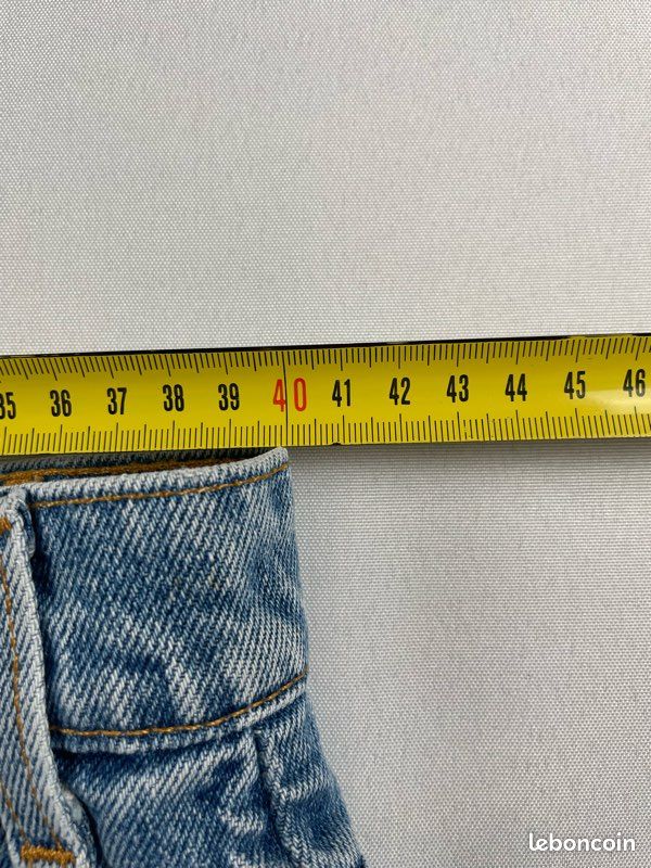 Mini short Levis 517 vintage made in USA orange tab bleu clair 100% coton usine 575 Géorgie taille 40 femme (image 9)