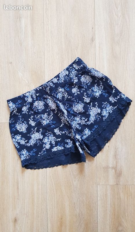 Short Joules Pentle Femme Taille 10 - Bleu Marine Floral Imperméable - NEUF