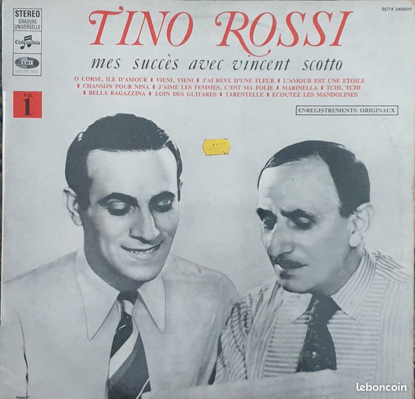 Vinyle 33T: TINO ROSSI/ Mes Succès avec VINCENT SCOTTO (image 1)