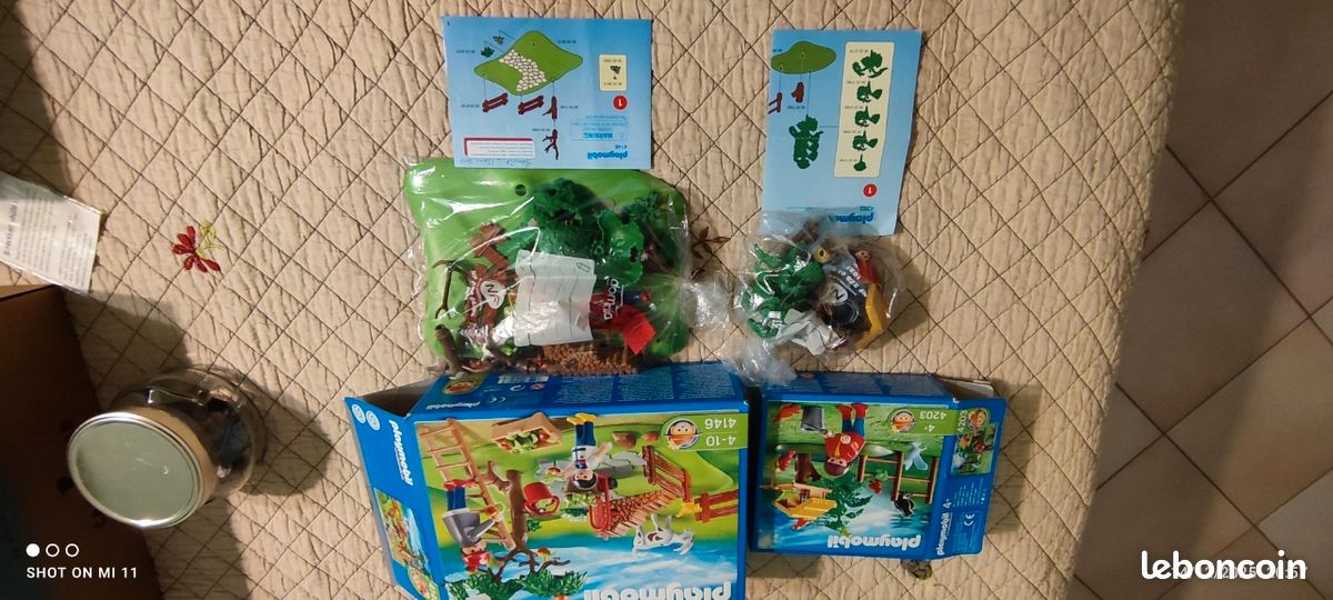 Lot PLAYMOBIL 4203 - Ferme Avec Abri à Oiseaux, Tracteur, Animaux - Occasion Très Bon état