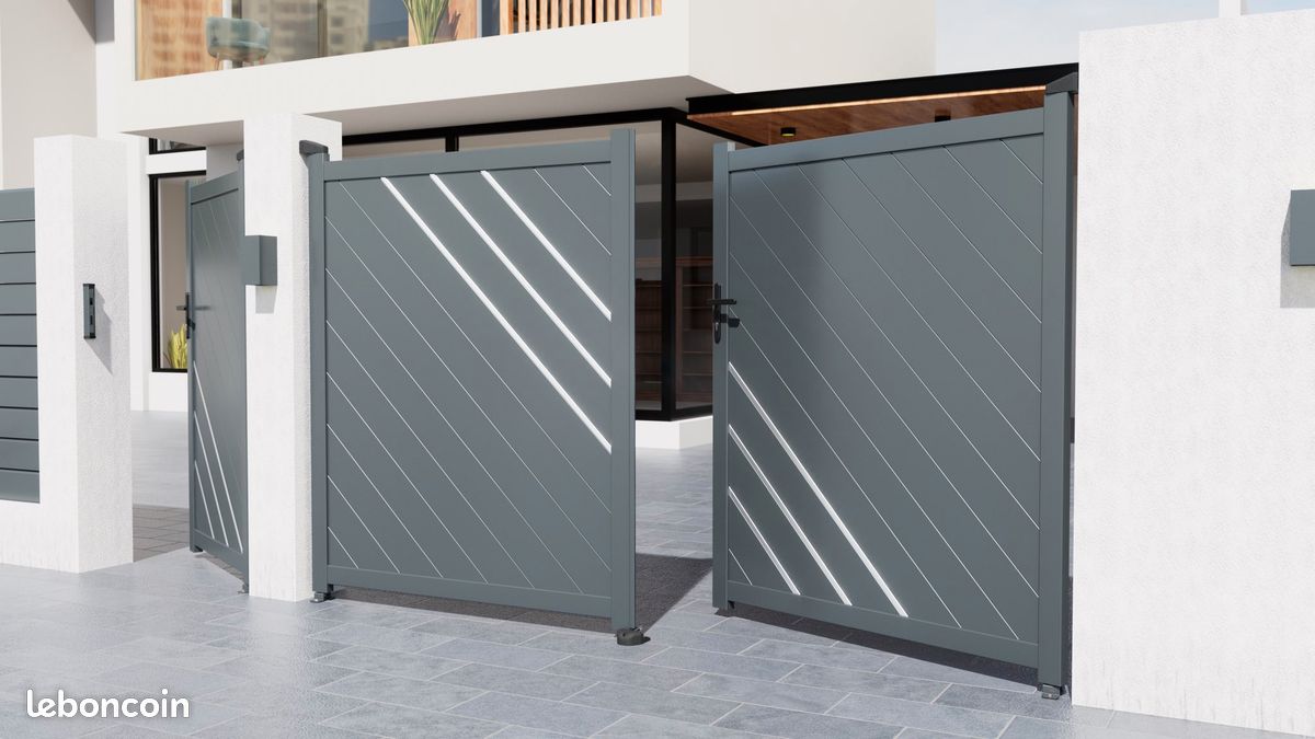 Portail Aluminium Lames Ajourées (image 2)