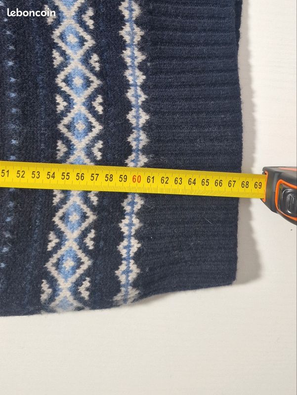 Pull en laine Ralph Lauren col châle motifs nordiques taille L homme (image 14)