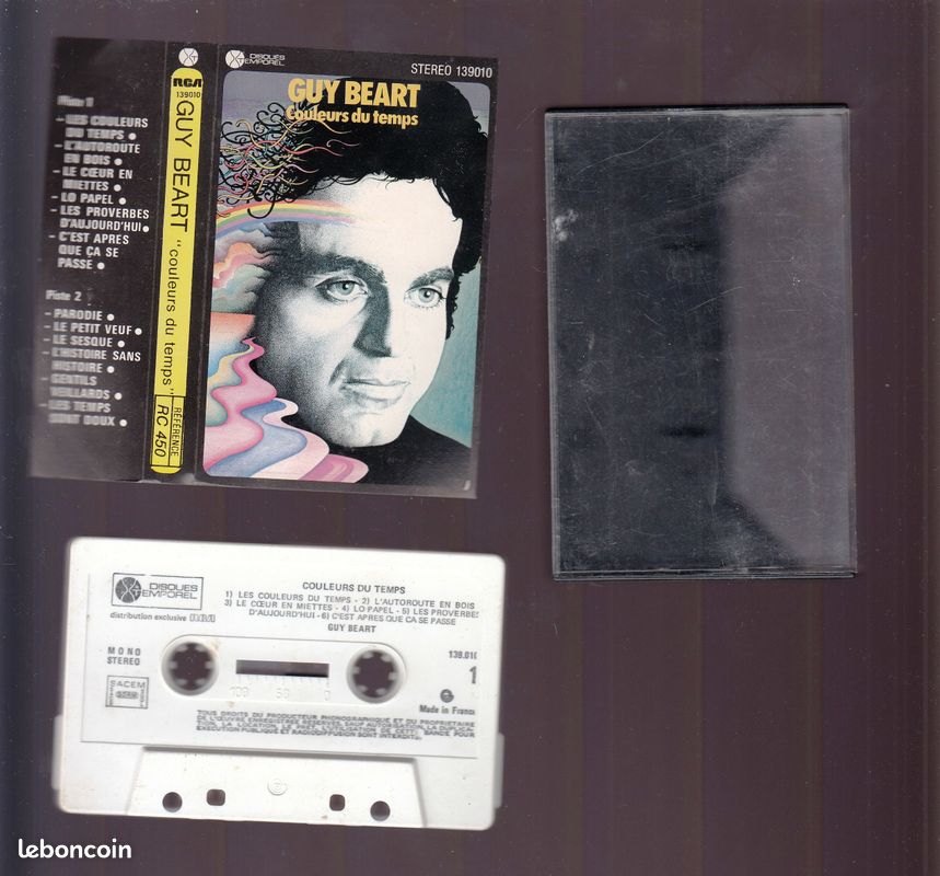 K7 audio Guy Beart , Couleurs du temps -11 titres lisibles sur scans - Années 70/80 (image 1)