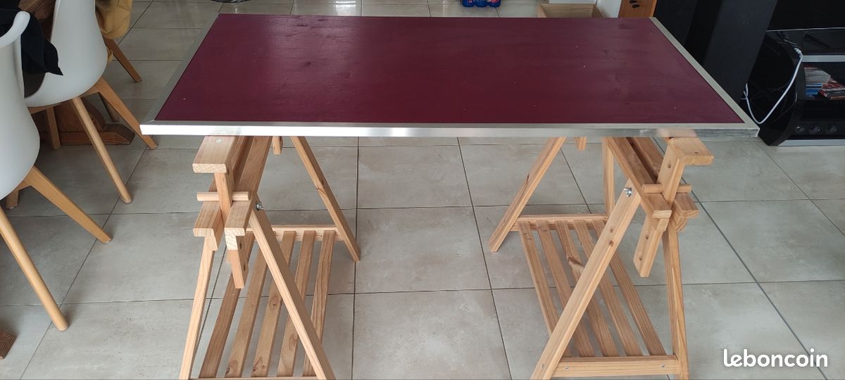 Ensemble tréteau + planche de bureau (image 1)