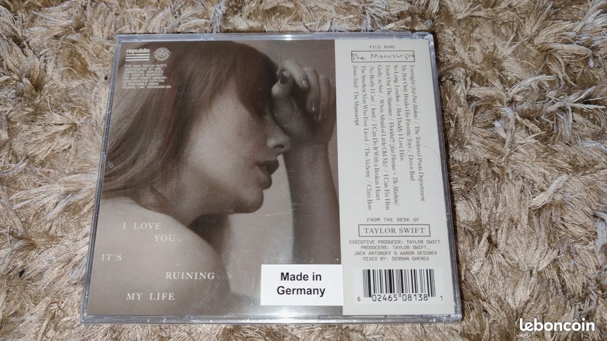 Album CD Taylor Swift collector deluxe "The Manuscrit" (image 3)