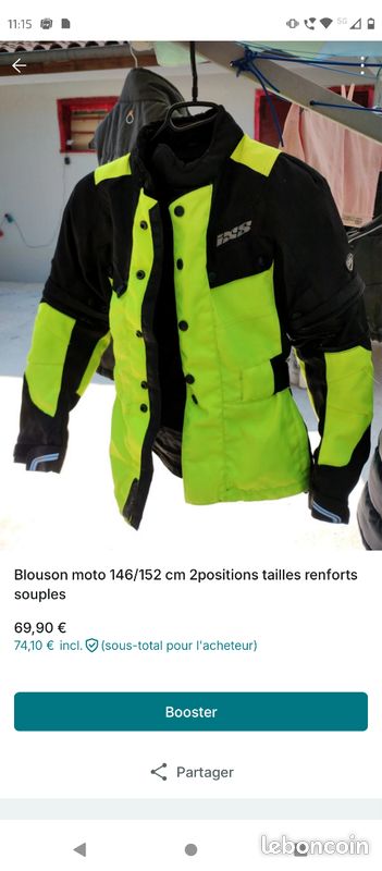 Blouson moto enfant ixs 146/152cm (image 1)