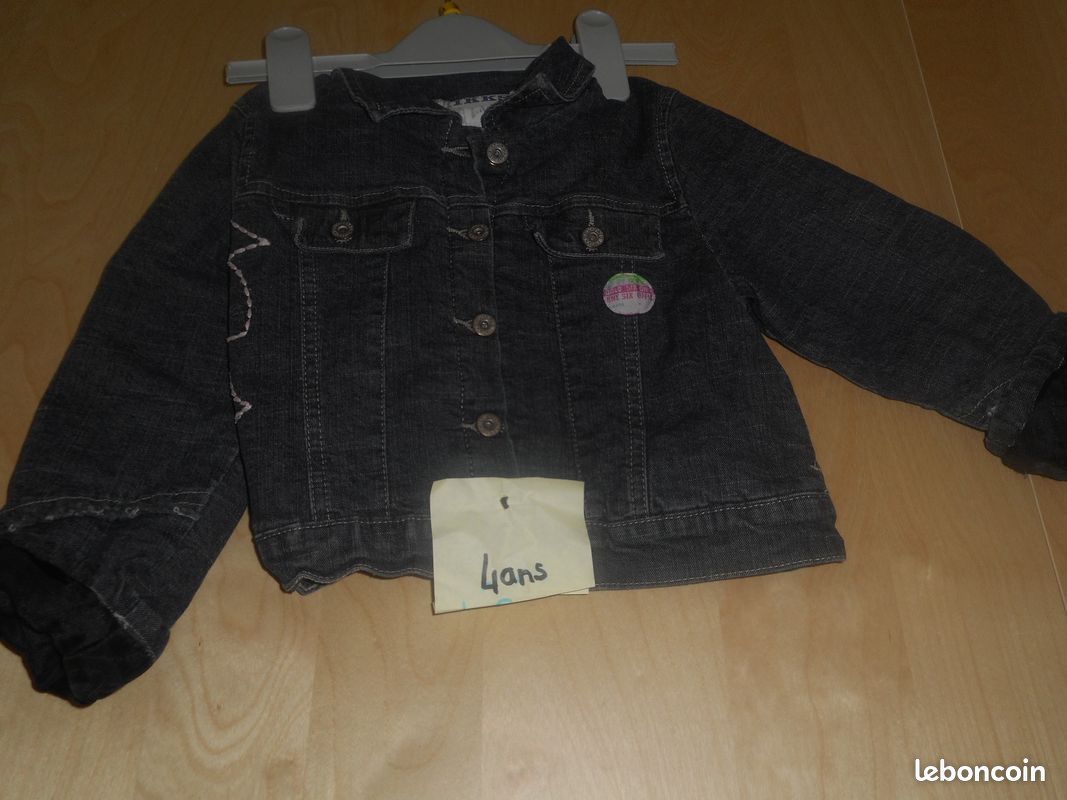 Veste en jean molletonnée fille ou garçon 4 ans (image 1)