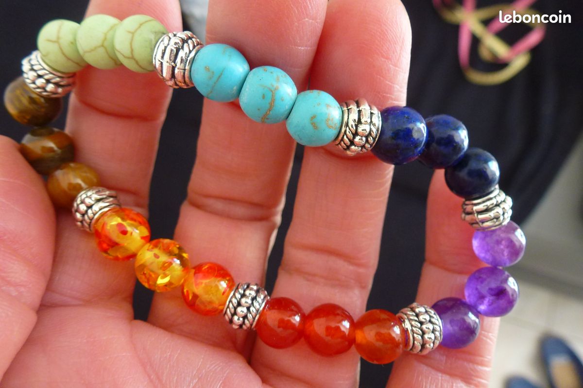 Bracelet les 7 chacrats neuf pierres naturelles (szcz13) (image 2)