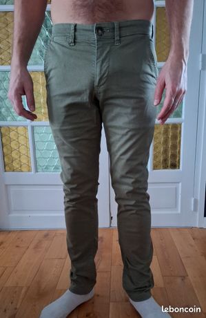 Pantalon Chino Brice Très Slim - Gris Foncé - Taille 40 - Homme - Occasion Très Bon état