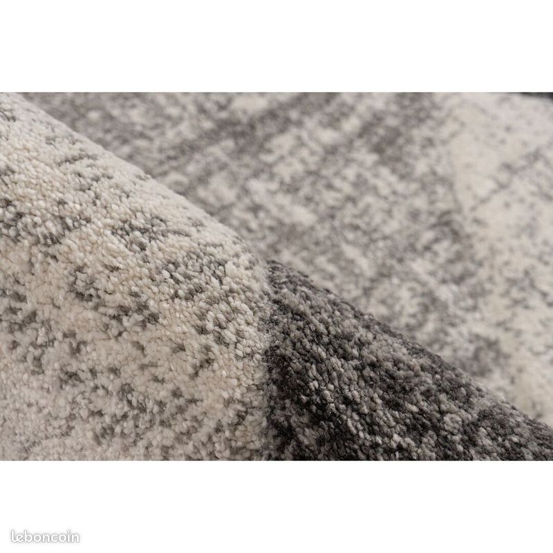 Tapis moderne géométrique effet 3D Diano Argenté 120x170 (image 4)