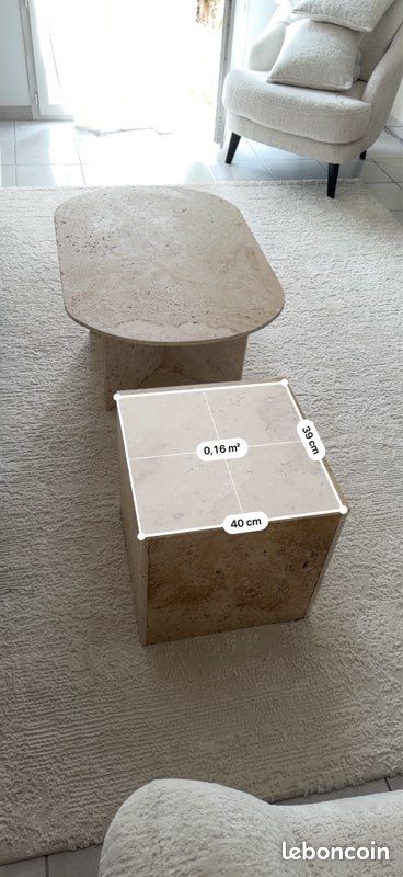 Table basse en travertin (image 3)