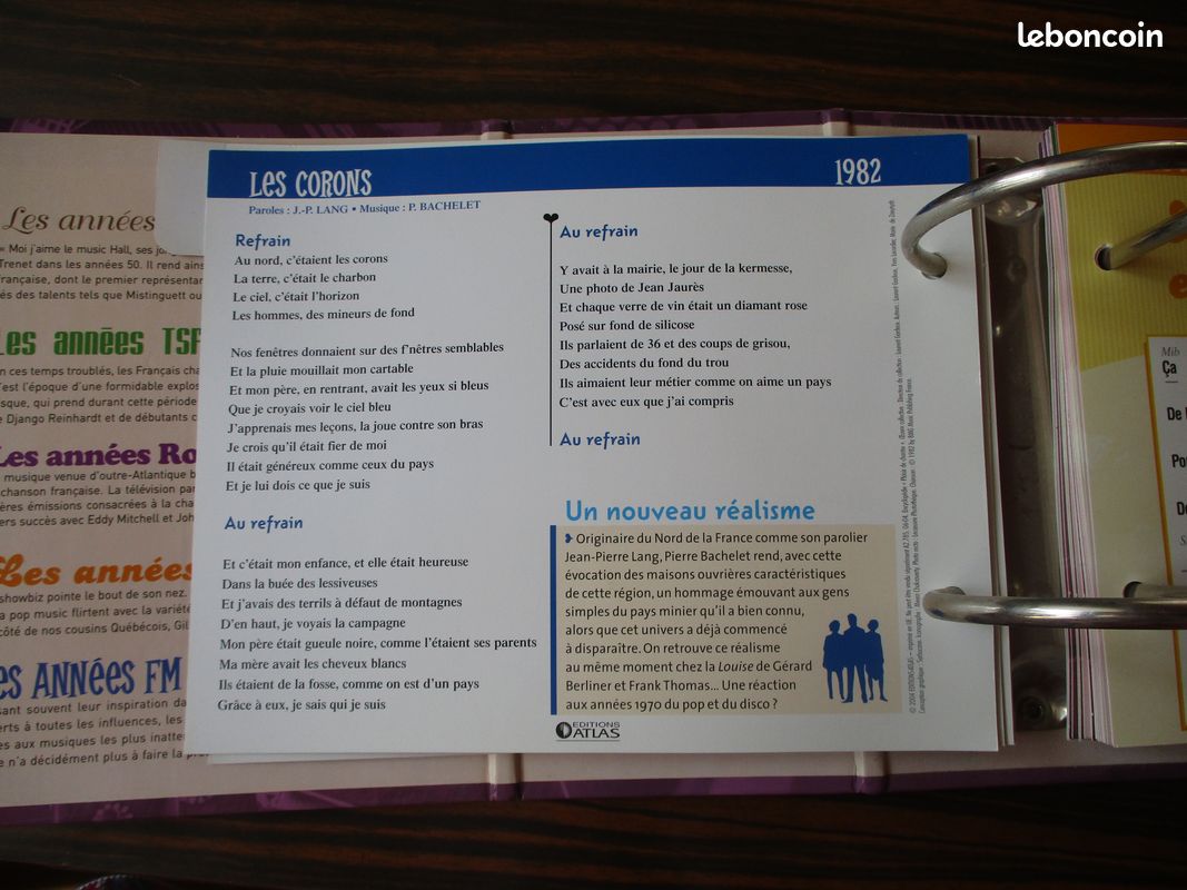 Classeur plaisir de chanter - Editions Atlas - paroles de chansons et accords de guitare ou autre instrument (image 7)