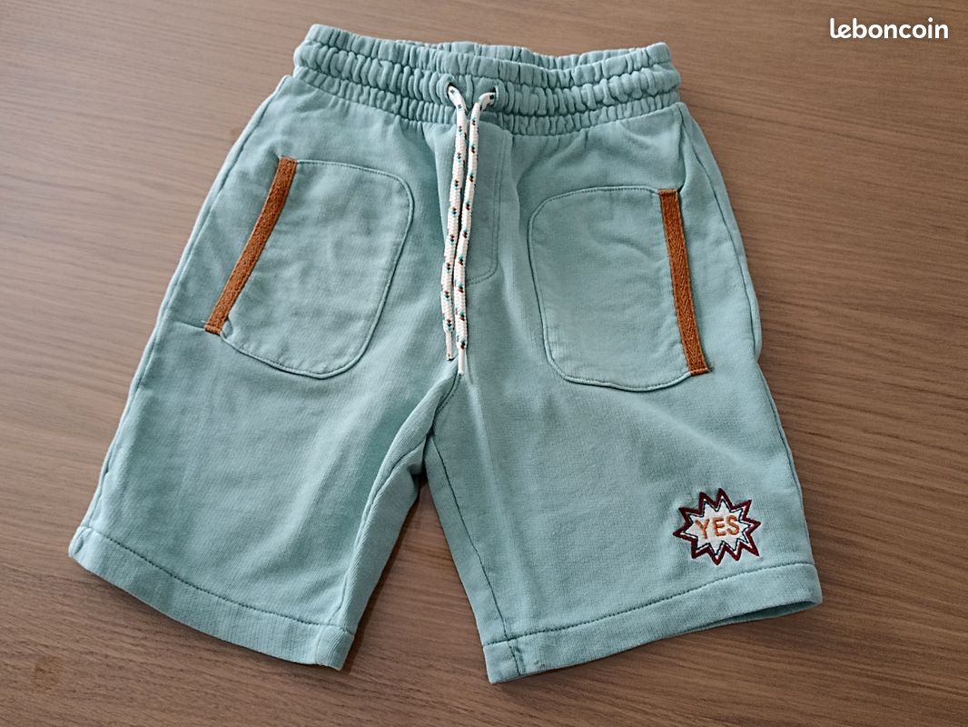 Short Garçon Devant Plat Taille Réglable - Wonder Nation - Taille 7 - Coton Mixte Blanc - Neuf Avec étiquettes