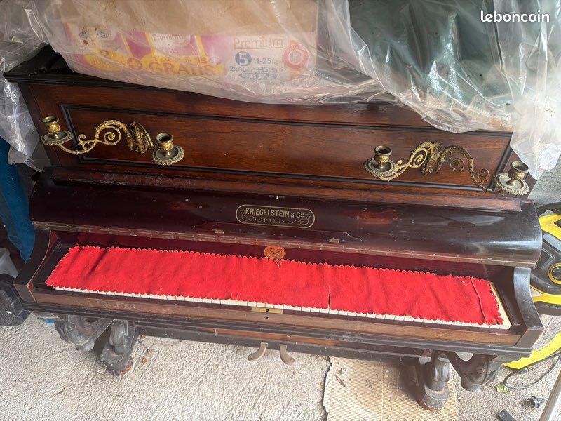 Piano ancien Kriegelstein & Cie Paris – À restaurer (image 3)
