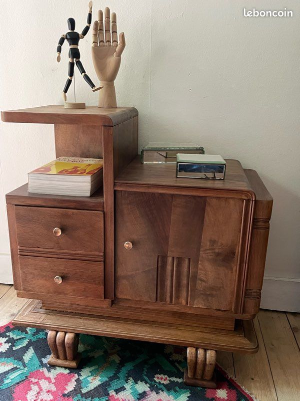 Petit meuble art déco avec tiroirs rangement étagère table de nuit (image 6)