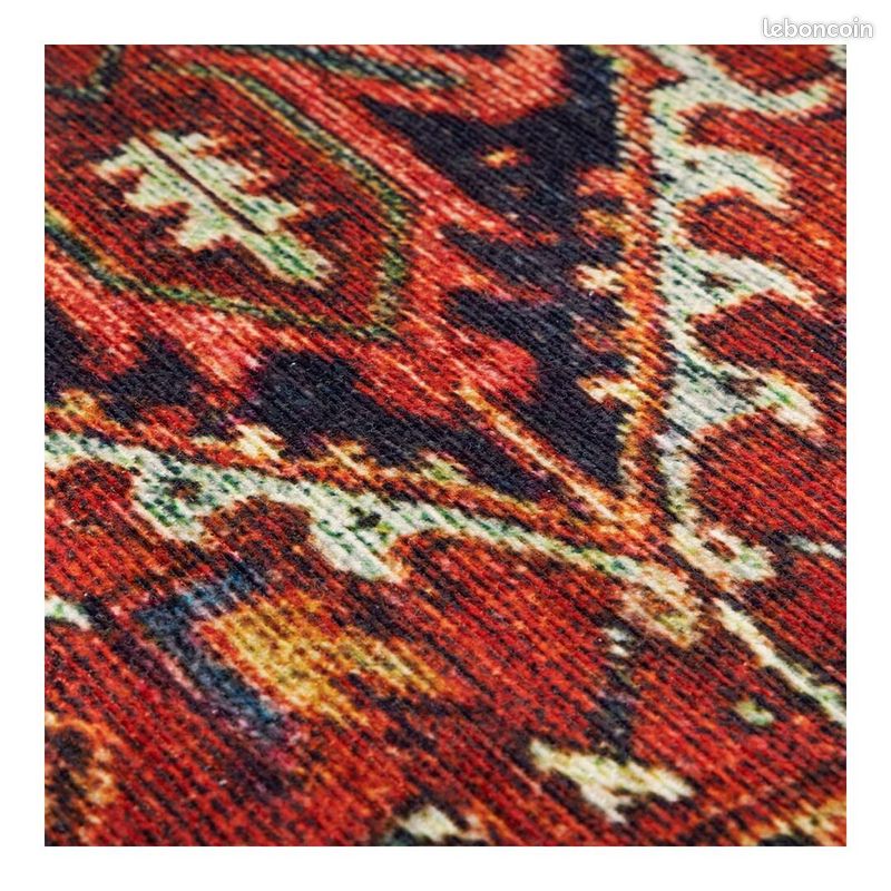 Tapis vintage plat rouge rayé Sintra Rouge 120x160 (image 3)
