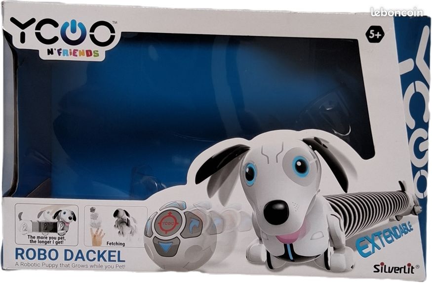 YCOO Chien Robot Télécommandé 35 Cm, Robo Dackel 2, Peut Courir Der Sa Balle Jouet Enfant 5 Ans Avec Effets Sonores Et Amz B0